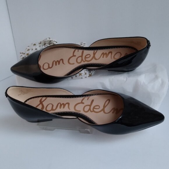 Sam Edelman Shoes - Sam Edelman Black Patent Leather 'Rodney' D'Orsay Pointy Toe Flats As New Sz 7.5